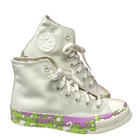 💖MEGA SALE💖Converse CHUCK 70 All Star Crafted Florals Egret Women  A01187C - Picture 1 of 10